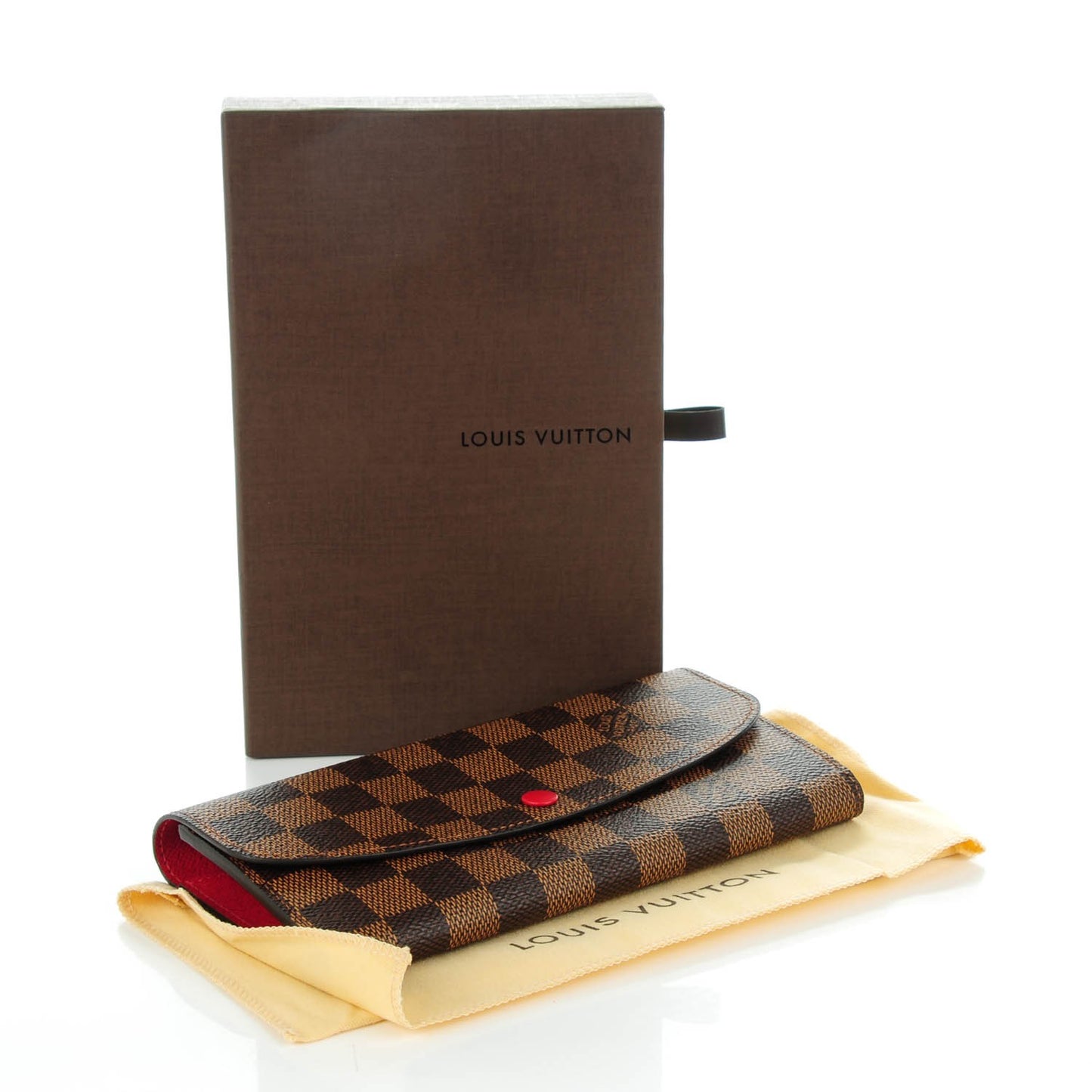 Damier Ebene Emilie Wallet Red