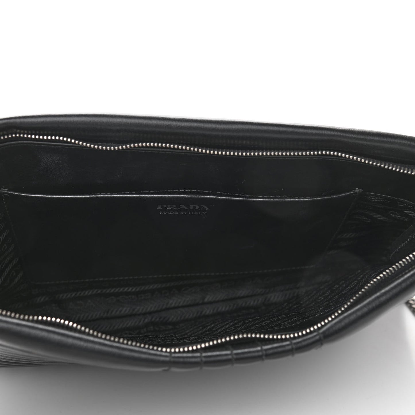 Soft Calfskin Impunture Diagramme Clutch Black