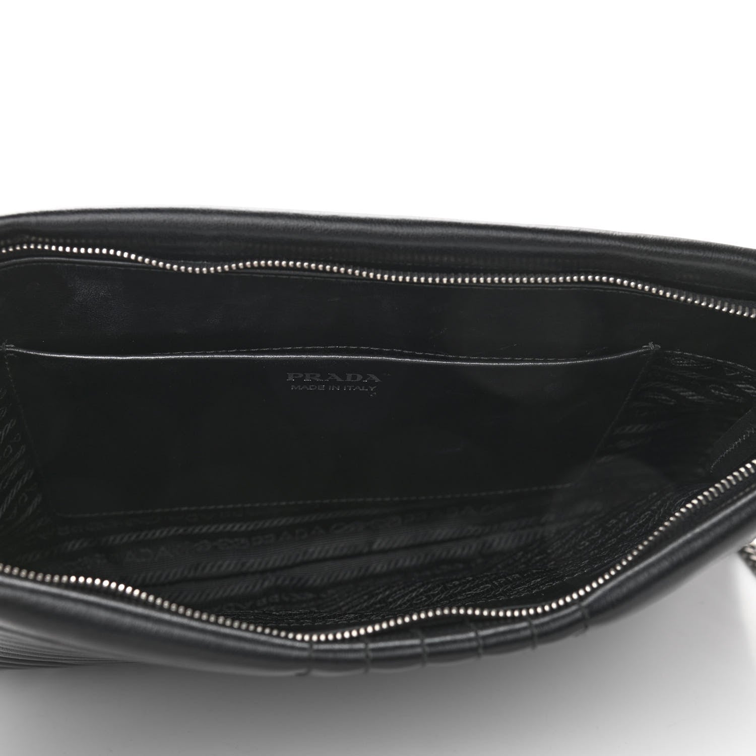 Prada Soft Calfskin Impunture Diagramme Clutch Black 5 of 9