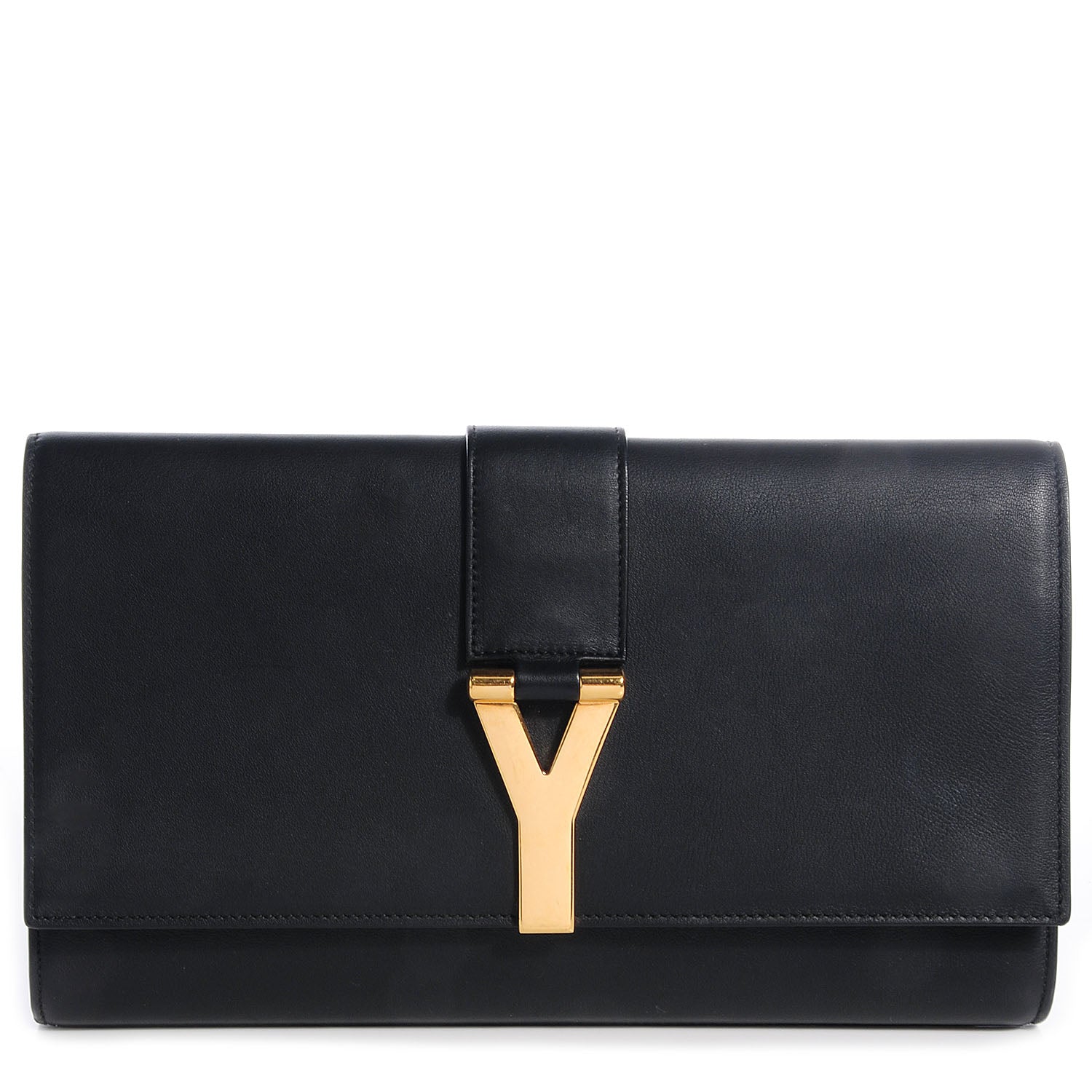 Saint Laurent Calfskin Classic Y Clutch Black 1 of 8