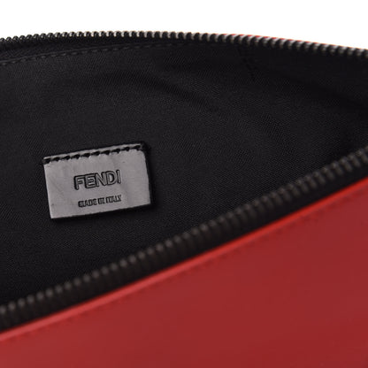 Fendi Vitello Century Eyebrow Monster Eyes Embossed Flat Pouch Rosso 6 of 7