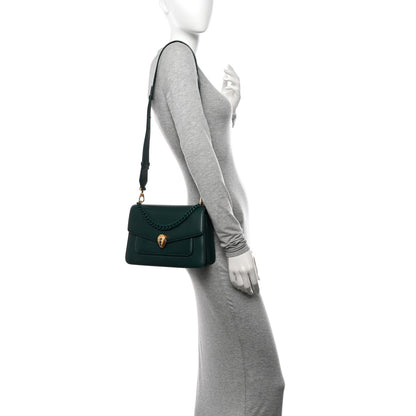 Bulgari Nappa Monochrome Serpenti Forever Large Maxi Chain Crossbody Bag Forest Emerald 2 of 11