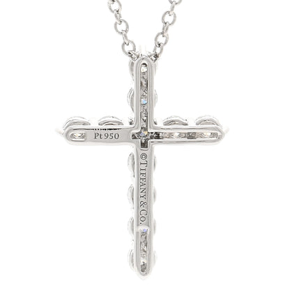 Tiffany Platinum Diamond Small Cross Pendant Necklace 4 of 5