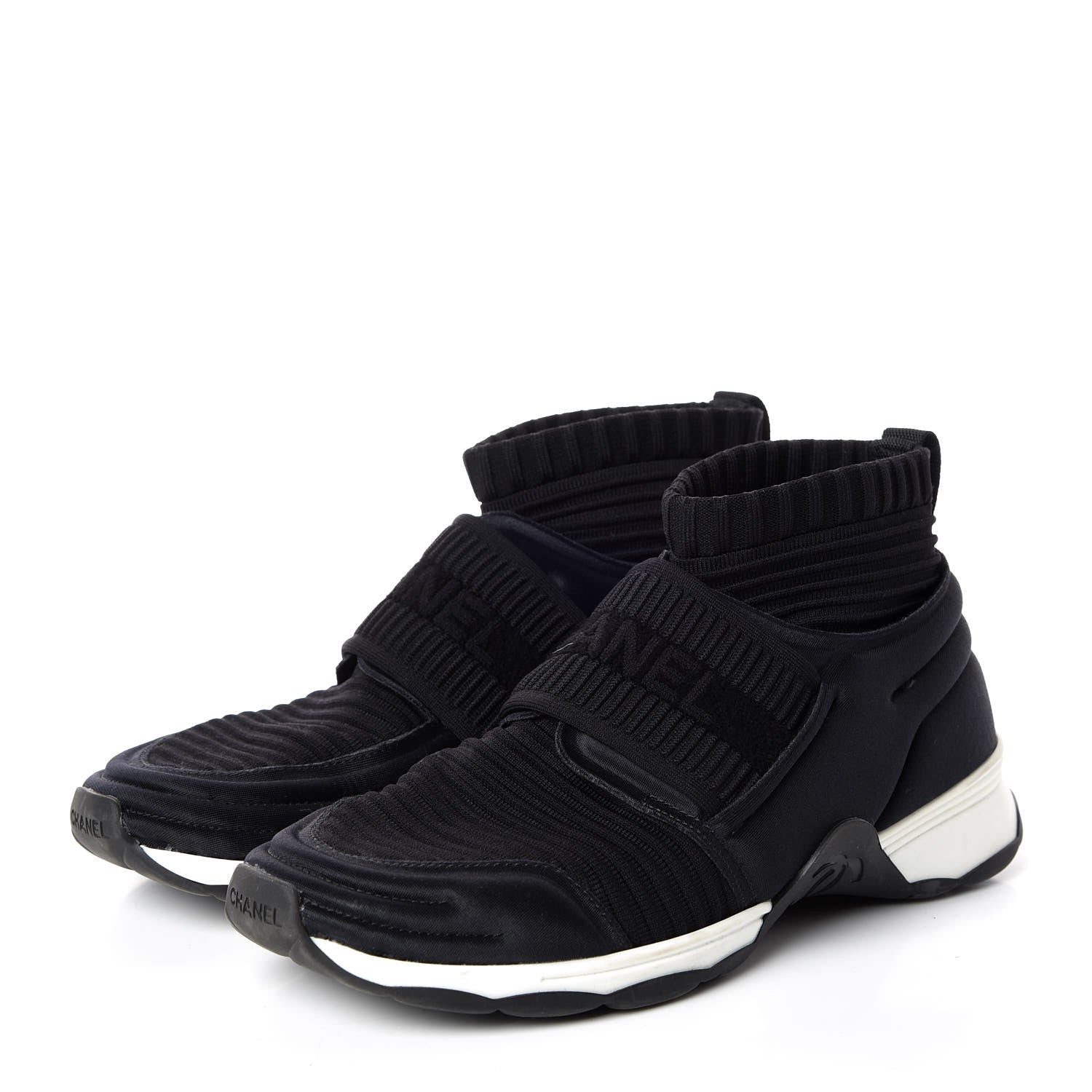 Chanel Stretch Fabric CC Sneakers 36 Black 3 of 7