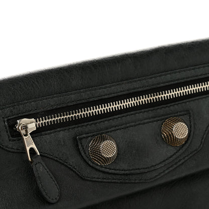 Balenciaga Agneau Giant 21 Silver Hardware Envelope Clutch Black 10 of 13