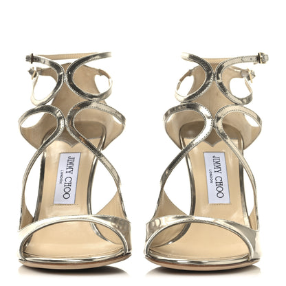 Jimmy Choo Mirror Calfskin Lang Sandals 41 Gold 3 of 9