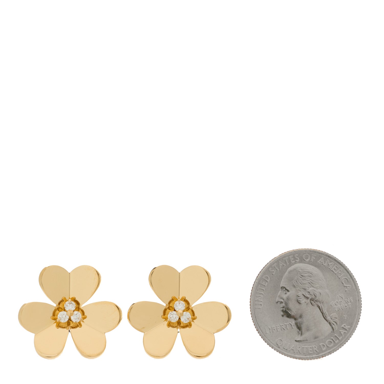 Van Cleef & Arpels 18K Yellow Gold Diamond Large Frivole Earrings 2 of 6