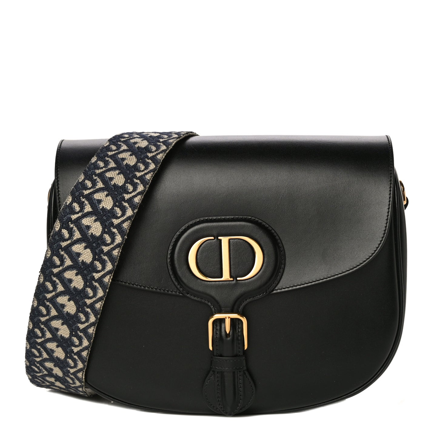 Box Calfskin Large Bobby Flap Black