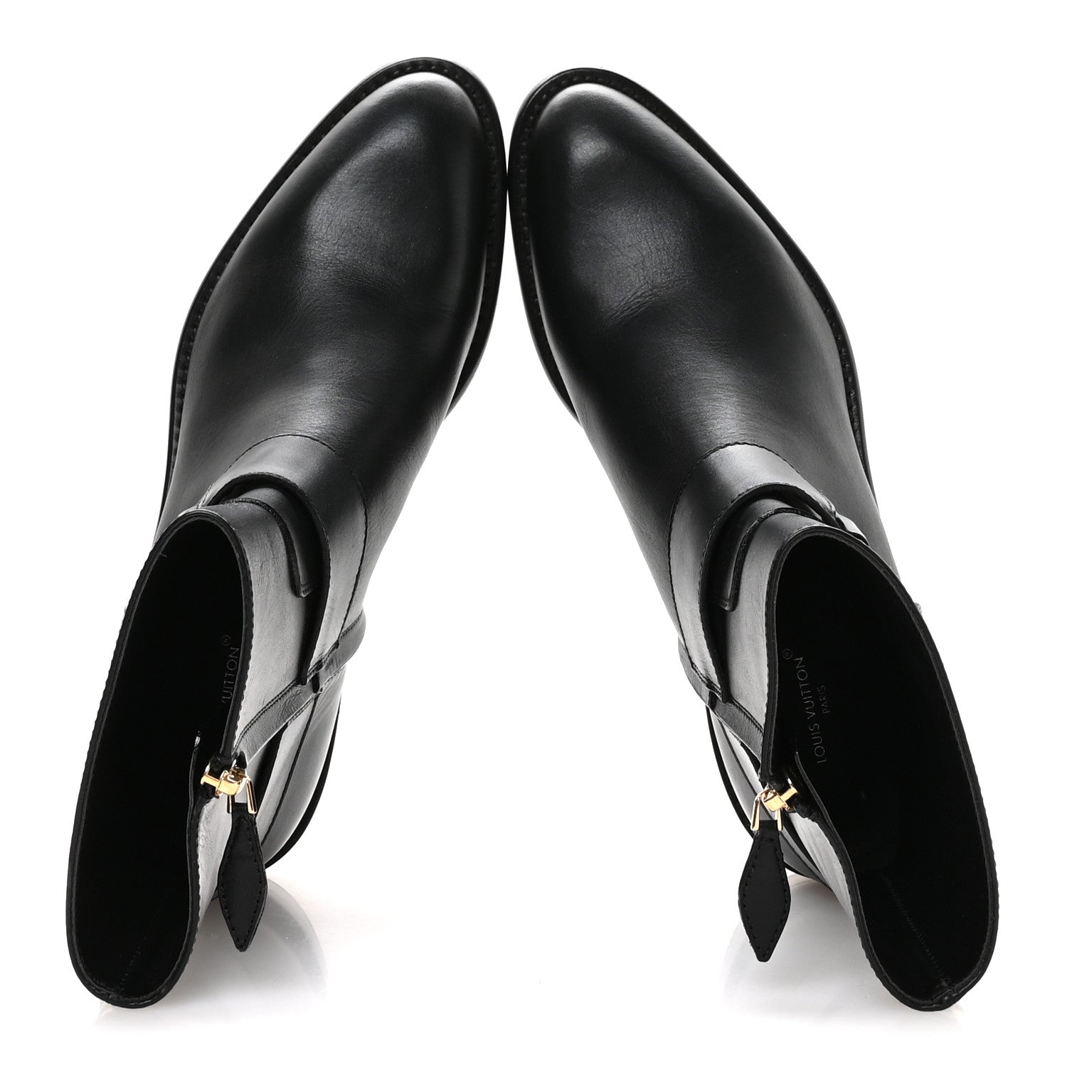 Louis Vuitton Calfskin Westside Flat Ankle Boots 39 Black 1814354