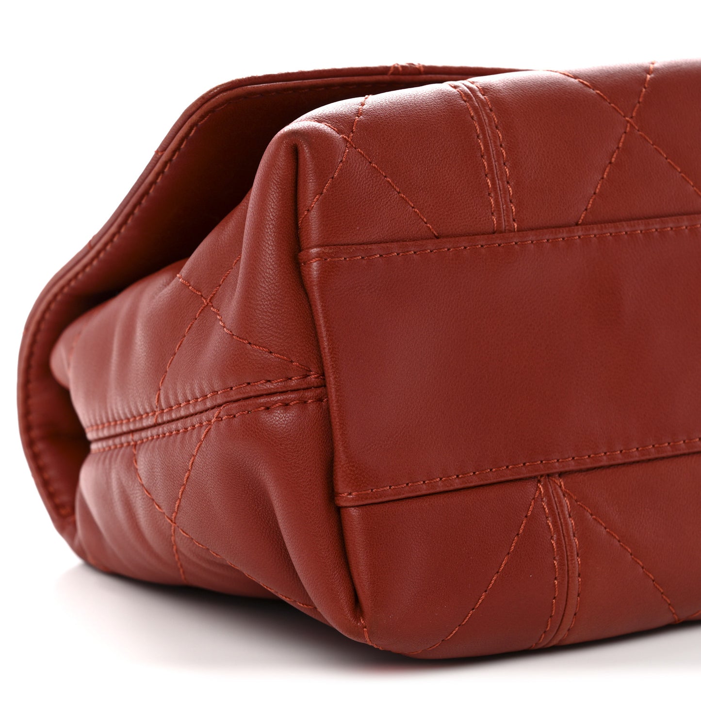Lambskin Quilted Large Soft Touch Flap Dark Ochre
