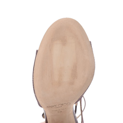 Jimmy Choo Glitter Lang Sandals 39 Wine 9 of 10
