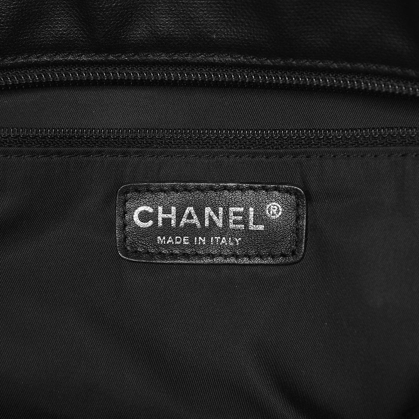 Coated Canvas Quilted Large Paris Biarritz Tote Black