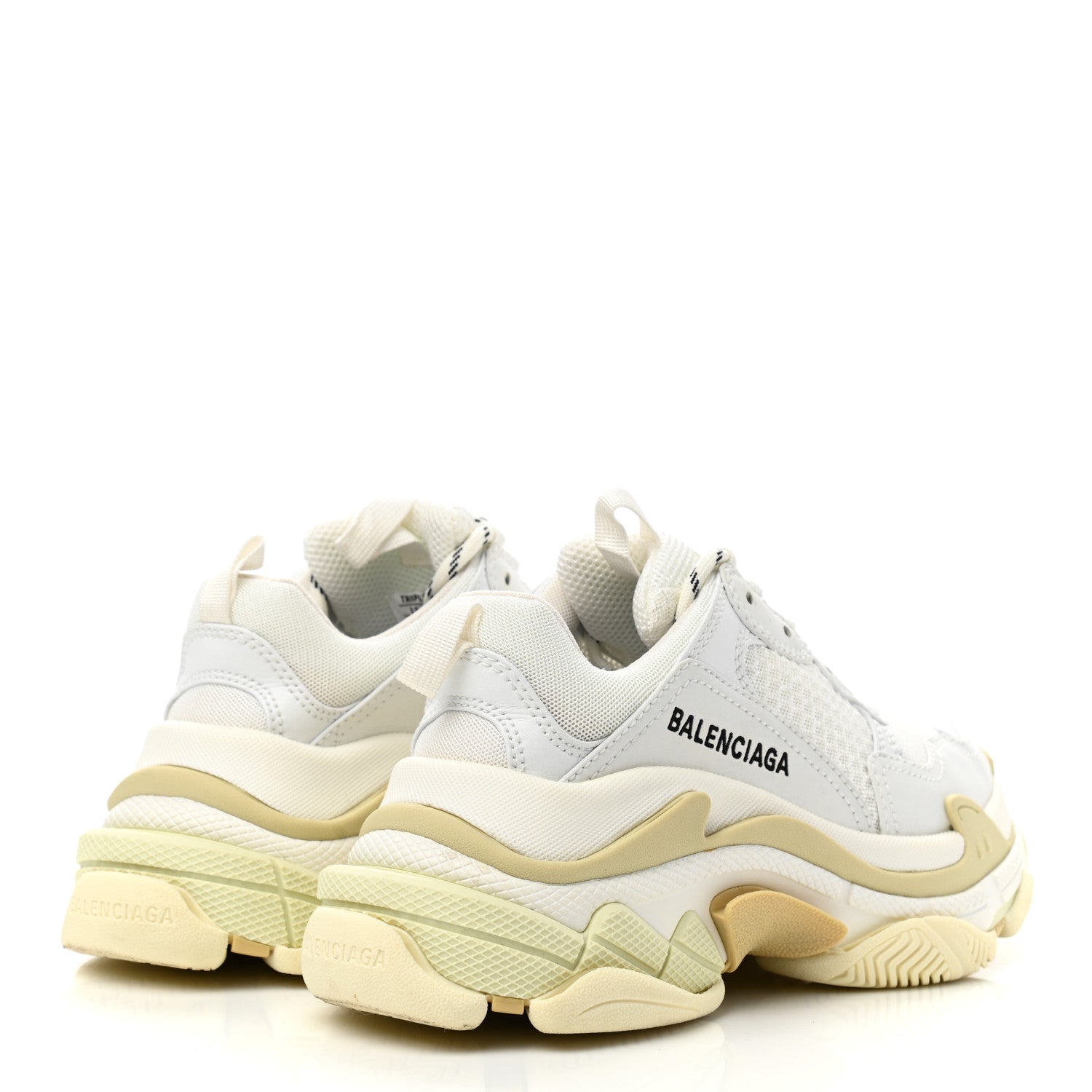 Balenciaga Fabric Mesh Womens Triple S Sneakers 35 White 4 of 9