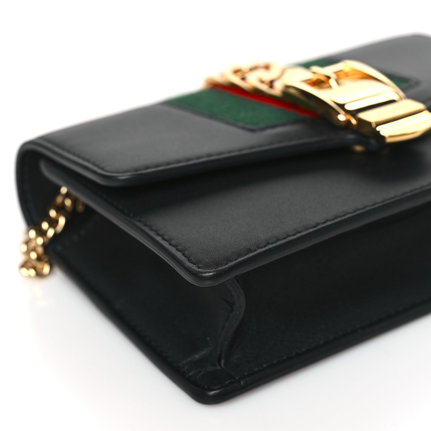 Calfskin Super Mini Sylvie Chain Shoulder Bag Black