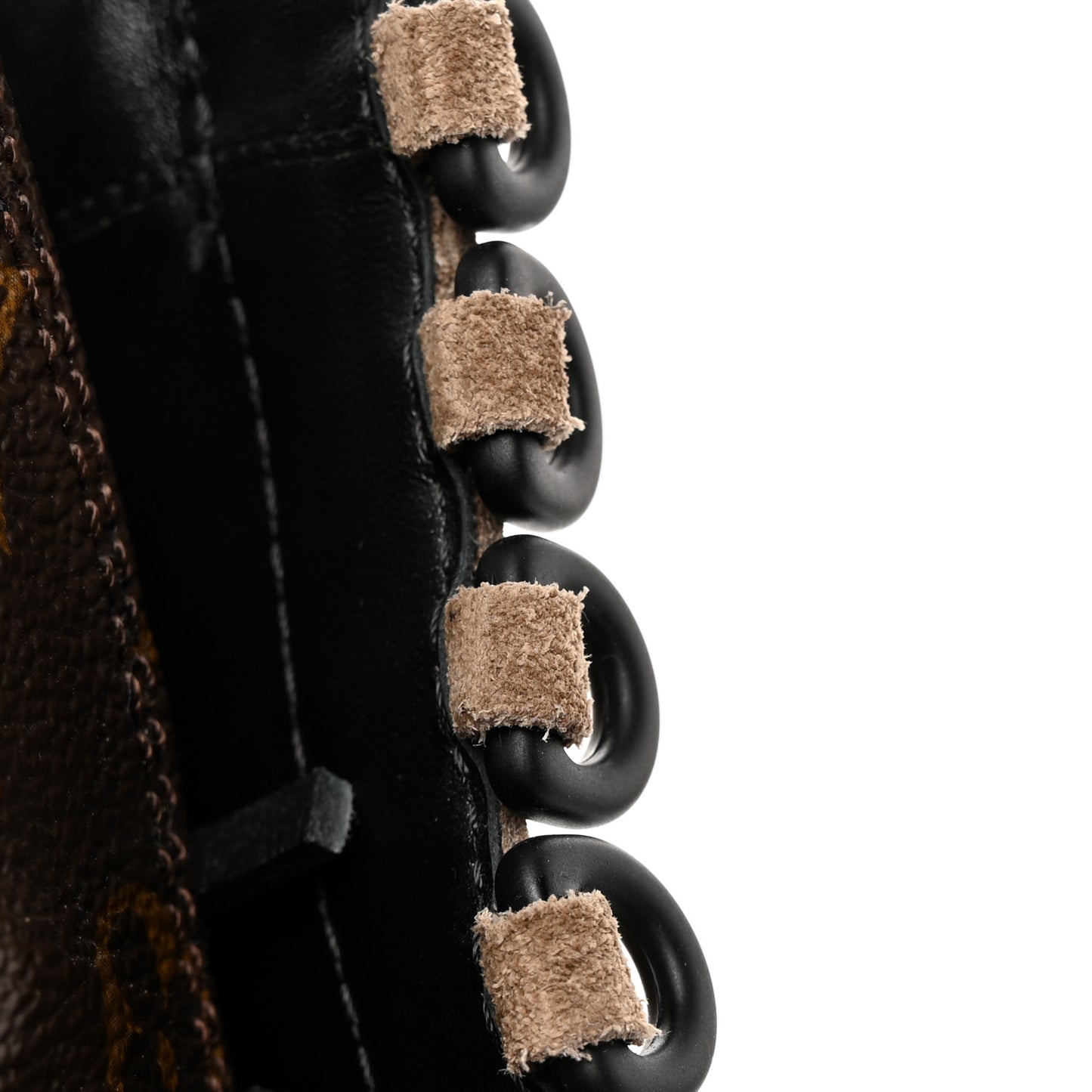 Suede Calfskin Monogram Laureate Platform Desert Boots 39.5 Taupe