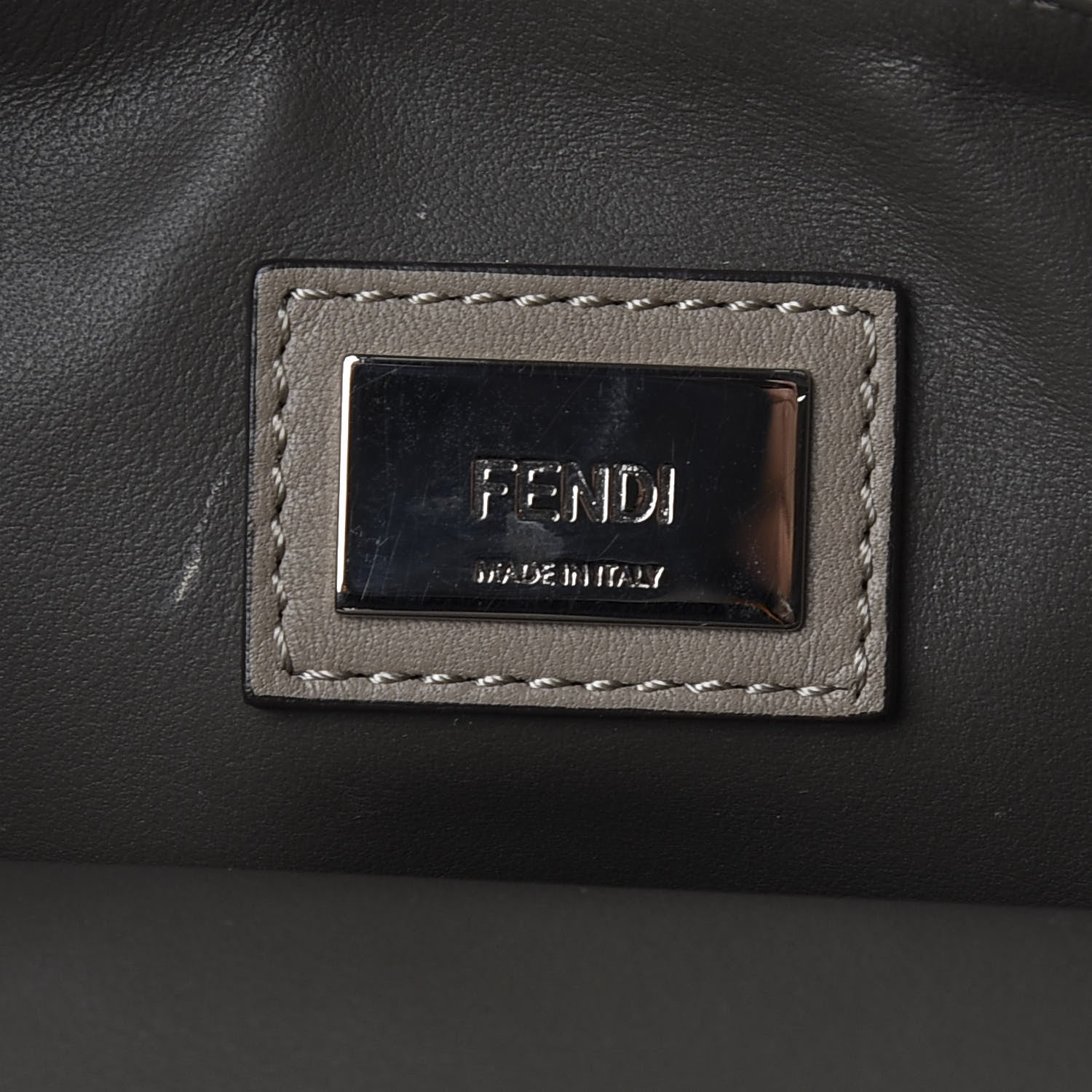Fendi Vitello Dolce Century Petite 2Jours Tote Tortora Carbone 7 of 9