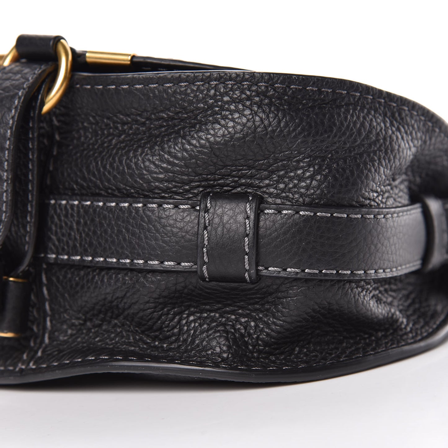 Calfskin Mini Marcie Round Crossbody Bag Black