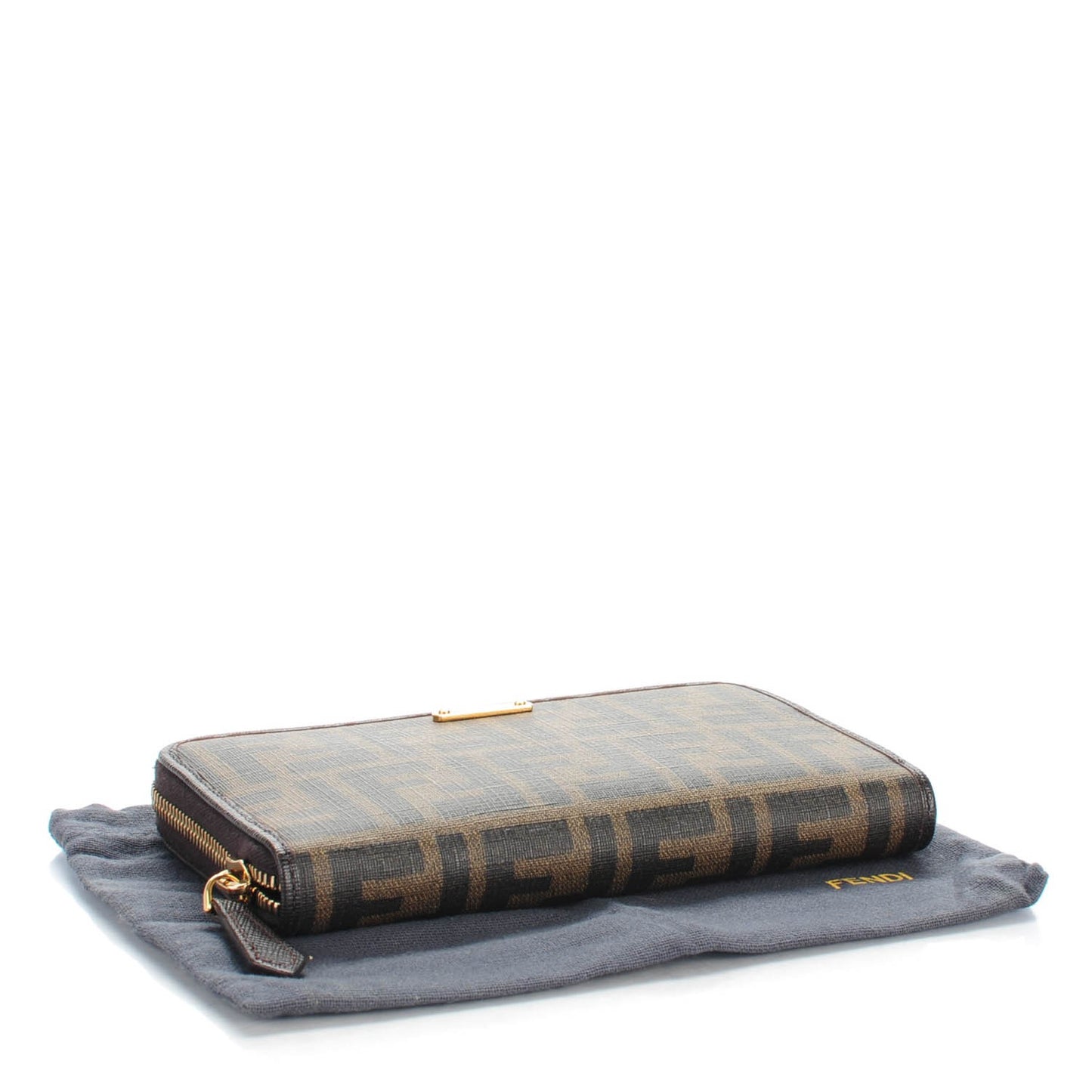 Zucca Spalmati Vitello Elite Zip Around Wallet Tobacco Ebano