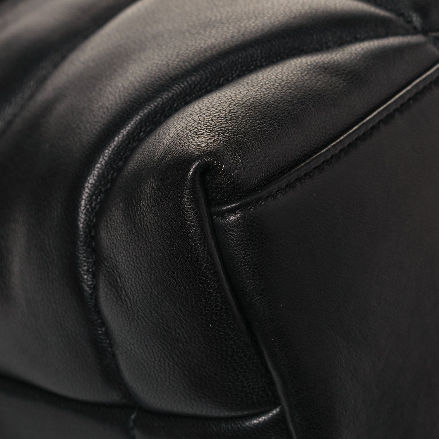Saint Laurent Lambskin Quilted Medium Loulou Puffer Monogram Chain Satchel Black 9 of 13