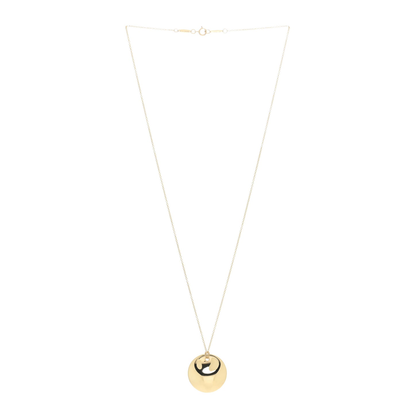 18K Yellow Gold Elsa Peretti Round Disc Pendant Necklace