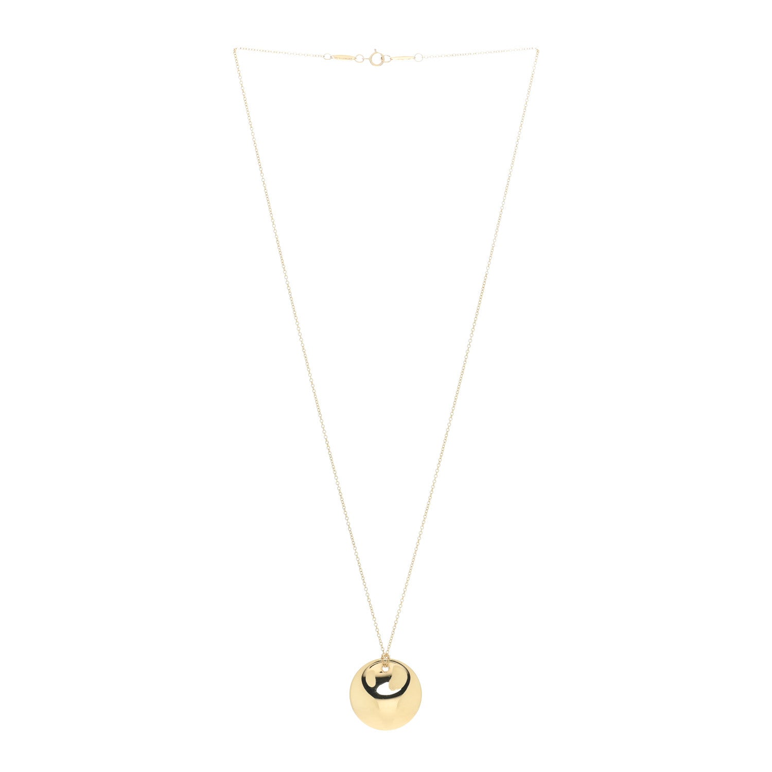 Tiffany 18K Yellow Gold Elsa Peretti Round Disc Pendant Necklace 3 of 5