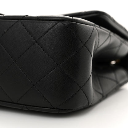Chanel Lambskin Quilted Small Sweet Camellia Flap Black 10 of 12