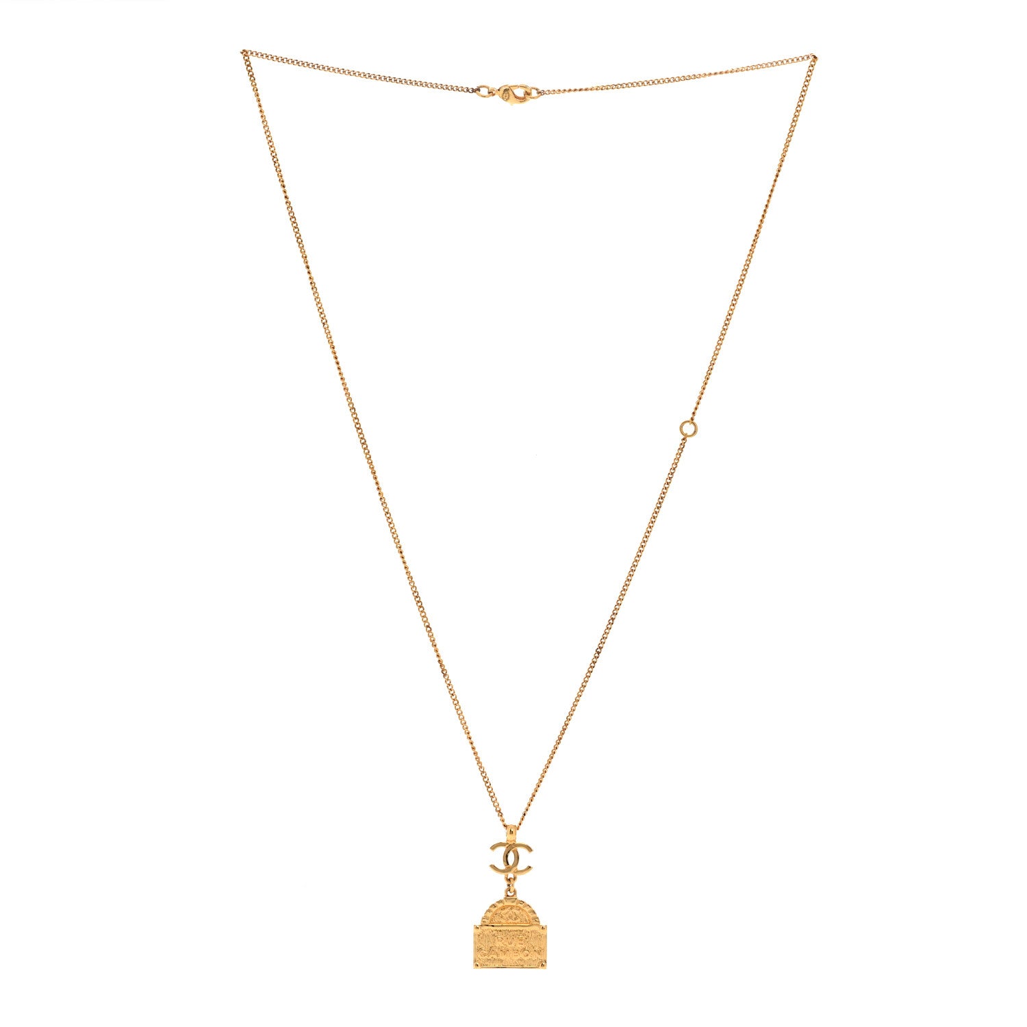 Chanel Metal CC Rue Cambon Necklace Gold 3 of 5