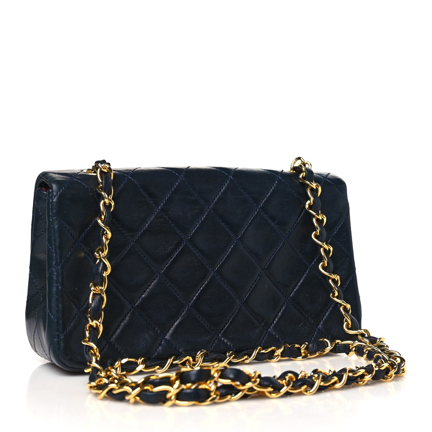 Lambskin Quilted Small Single Flap Bag Black