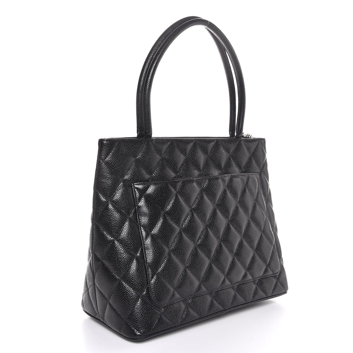 Caviar Quilted Medallion Tote Black