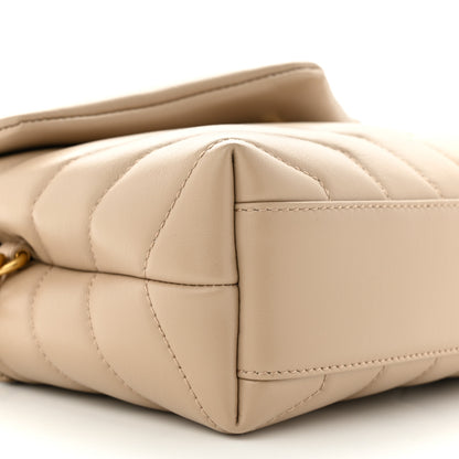 Saint Laurent Calfskin Y Quilted Monogram Toy Loulou Crossbody Bag Dark Beige 9 of 11