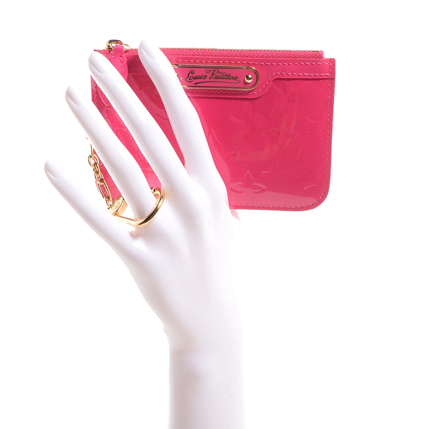 Louis Vuitton Vernis Pochette Key Pouch Rose Pop 2 of 8
