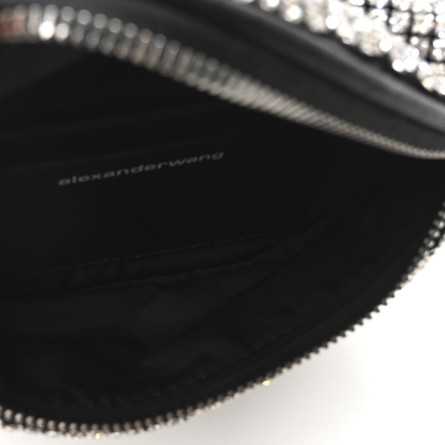 Rhinestone Mesh Mini Attica Belt Bag Black