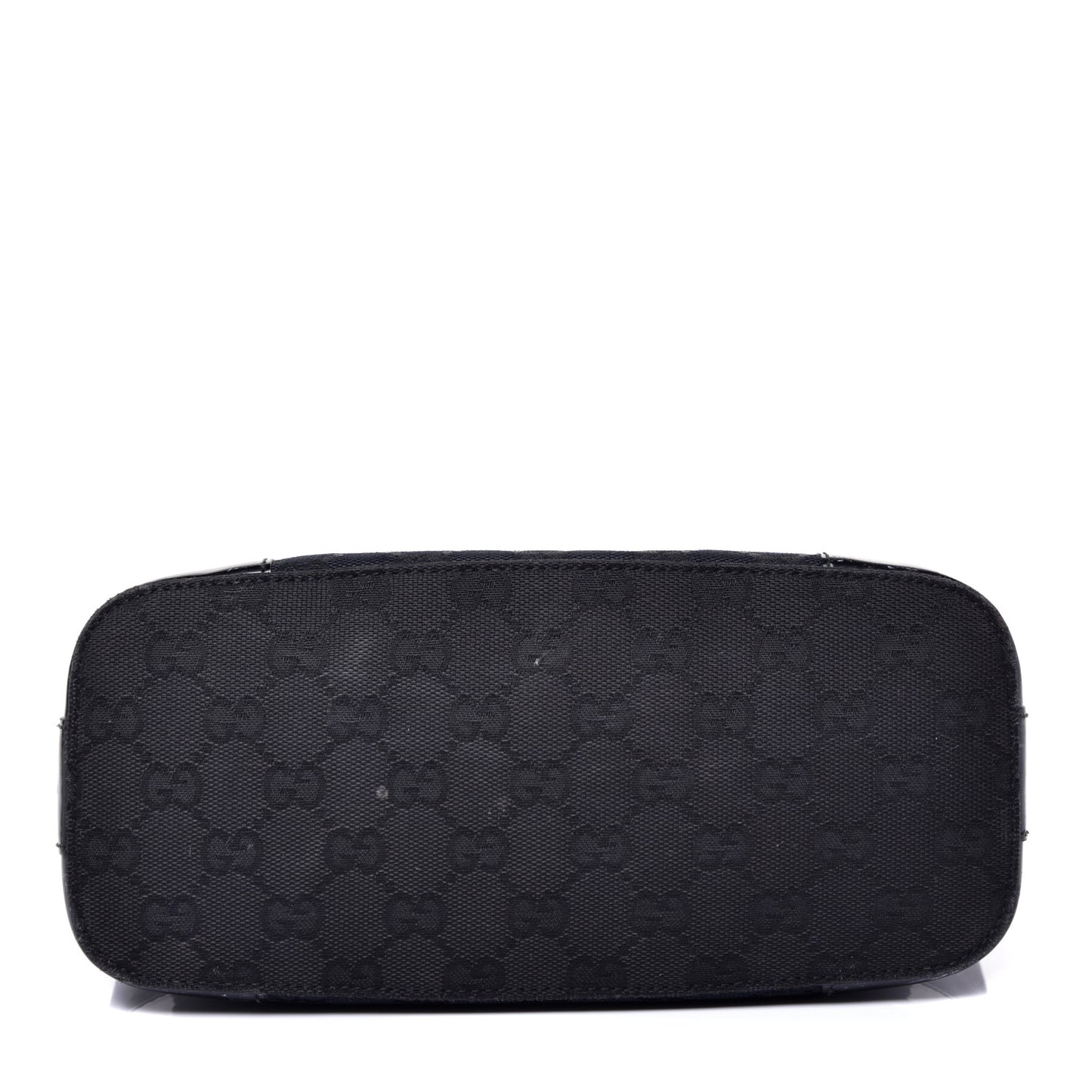 Canvas Patent Monogram Shoulder Bag Black