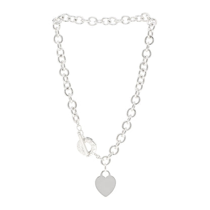 Tiffany Sterling Silver Heart Tag Toggle Necklace 3 of 5