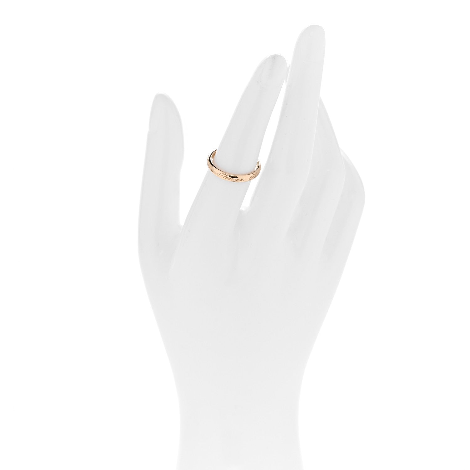 Tiffany 18K Rose Gold Notes I Love You Ring 52 6 2 of 5