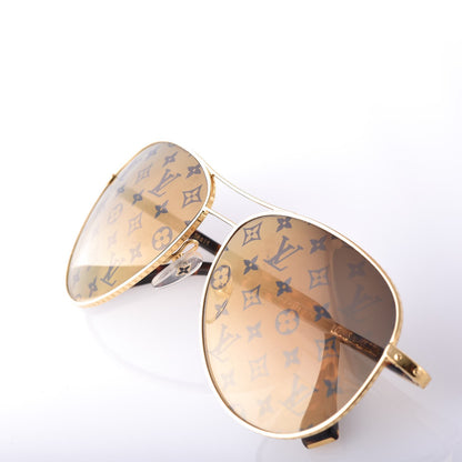 Louis Vuitton Conspiration Pilote Sunglasses Z0164U Gold 7 of 10