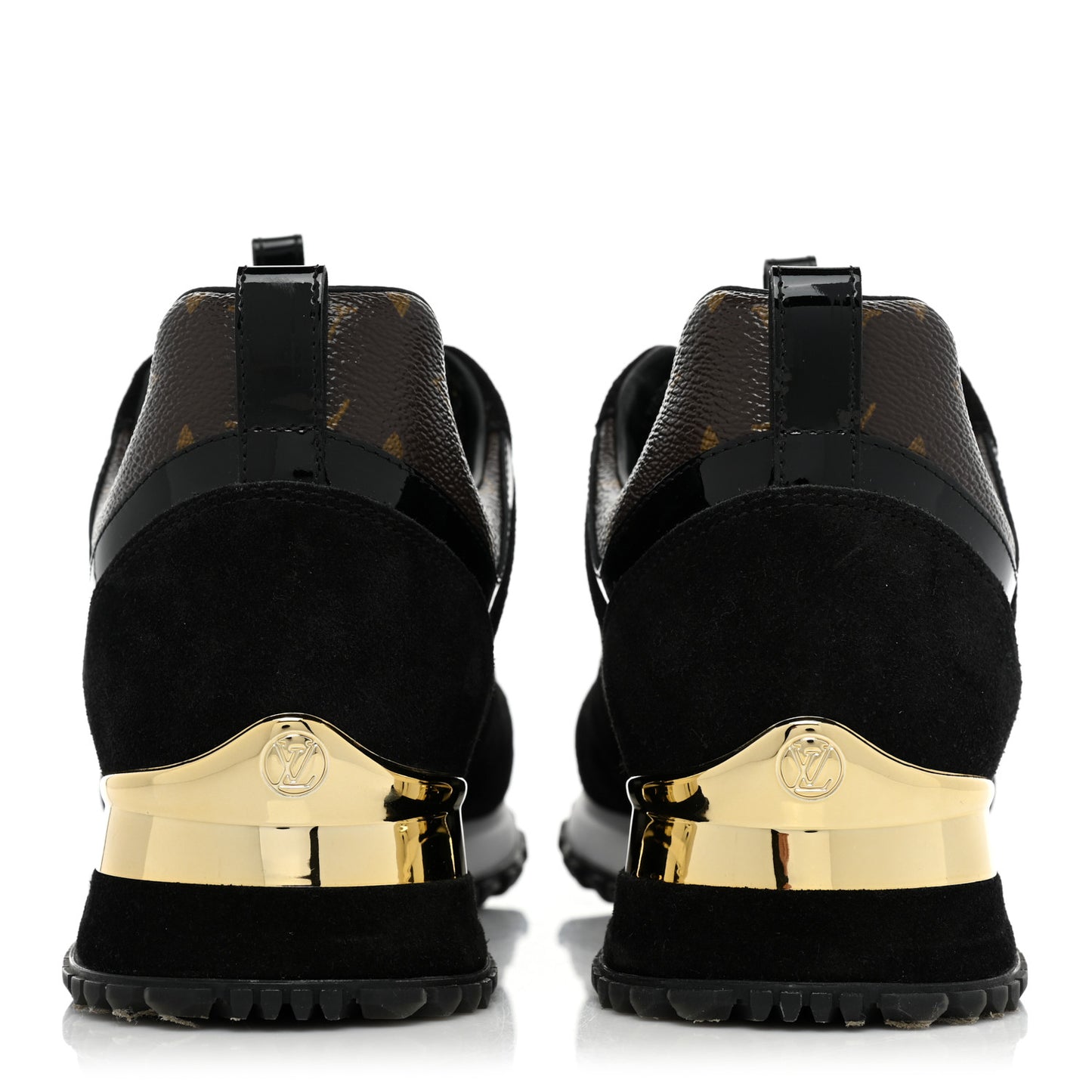 Suede Monogram Run Away Sneakers 39.5 Black