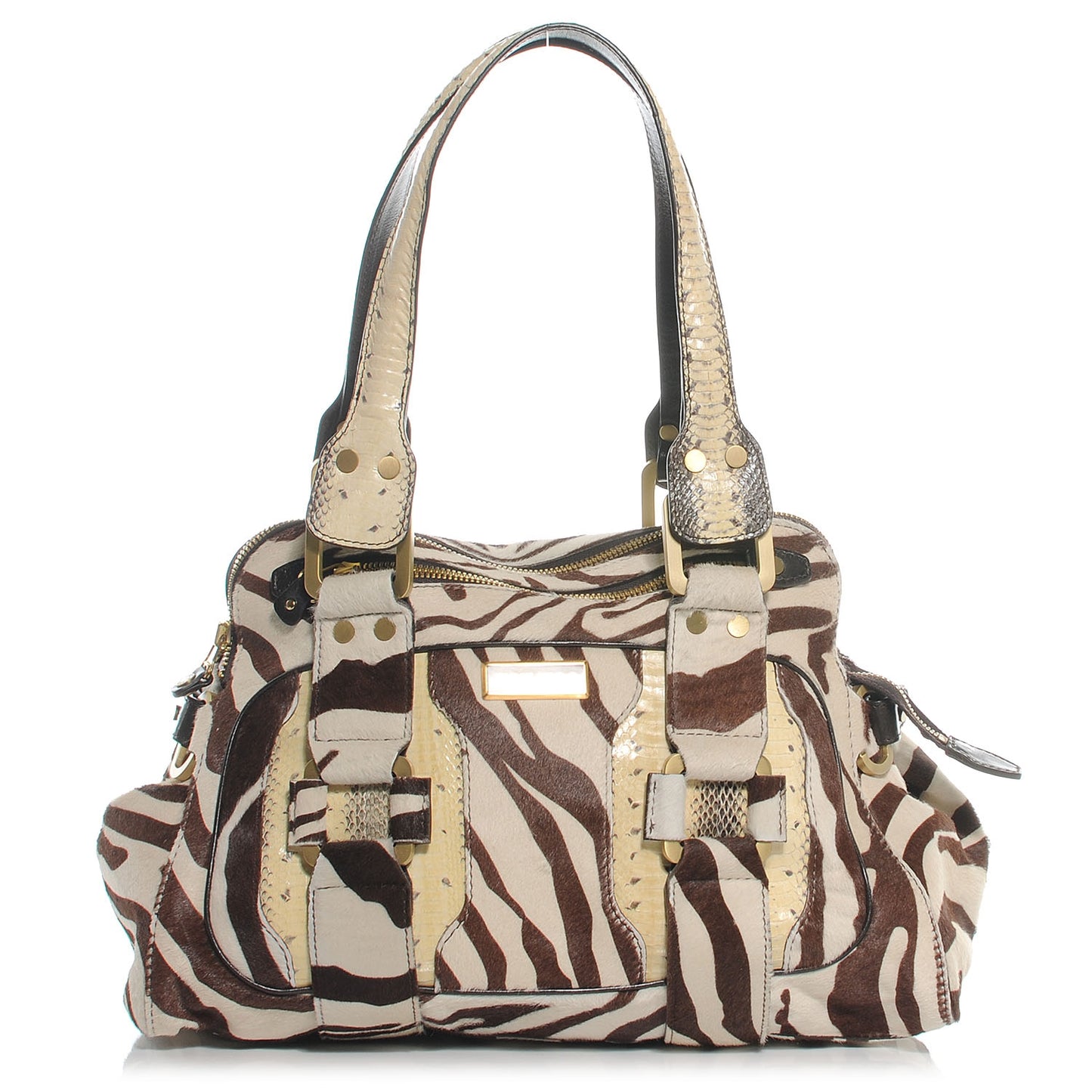 Python Pony Hair Zebra Zanzibar Malena Satchel