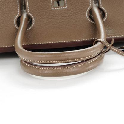 Hermes Taurillon Clemence Birkin 35 Etoupe 9 of 20