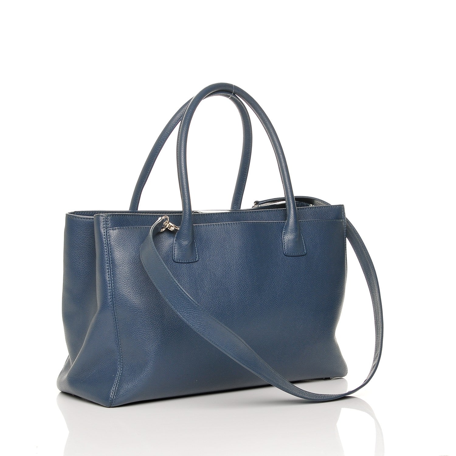 Chanel Calfskin Cerf Executive Shopper Tote Blue 3 of 7