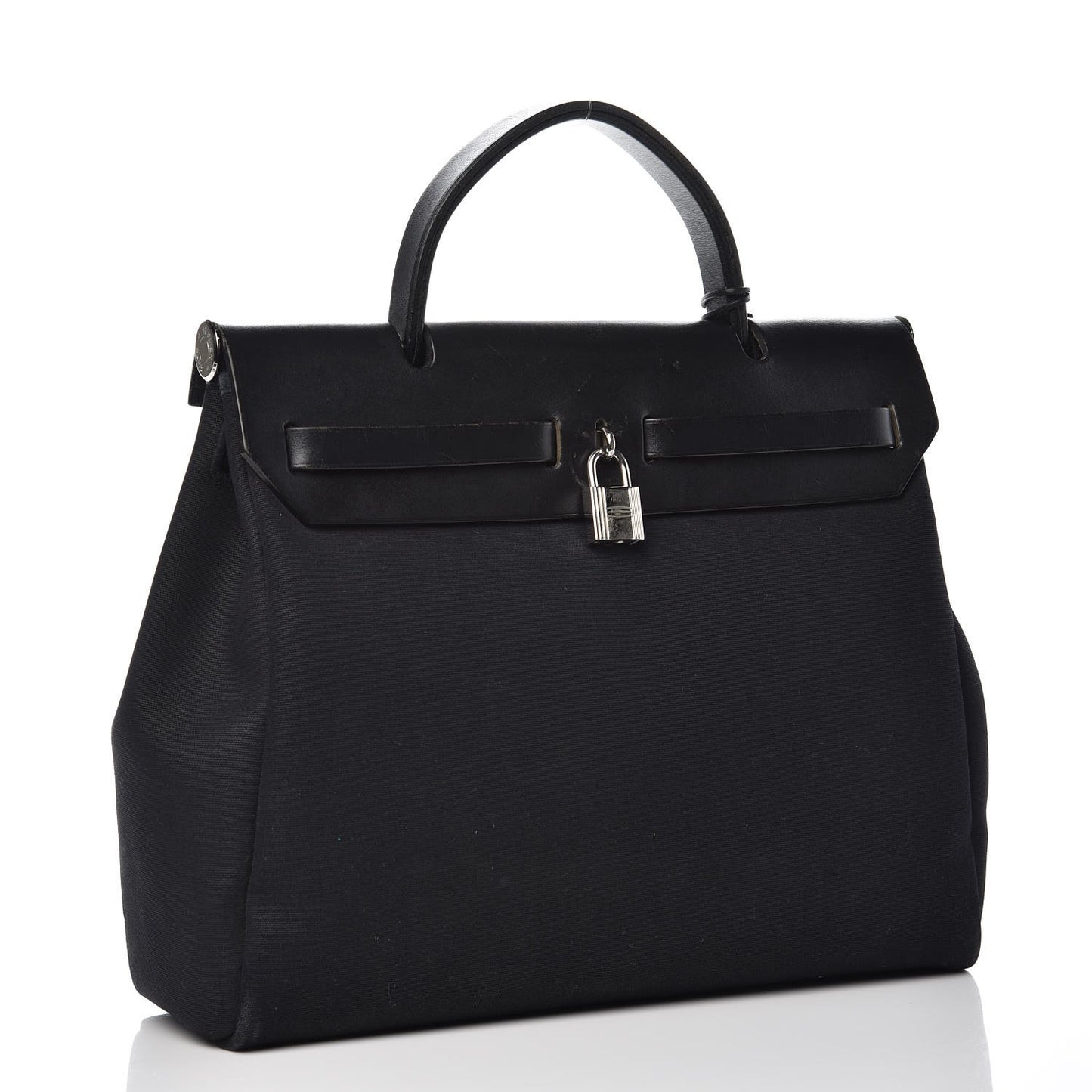 Toile Vache Calfskin Herbag 30 PM Black