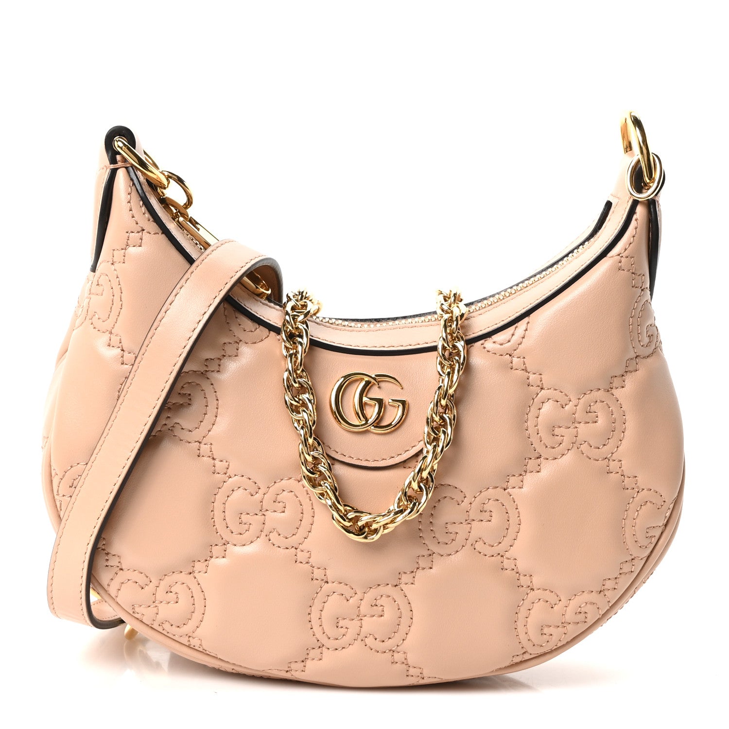 Gucci Calfskin GG Matelasse Mini Hobo Shoulder Bag Perfect Pink Natural 1 of 10