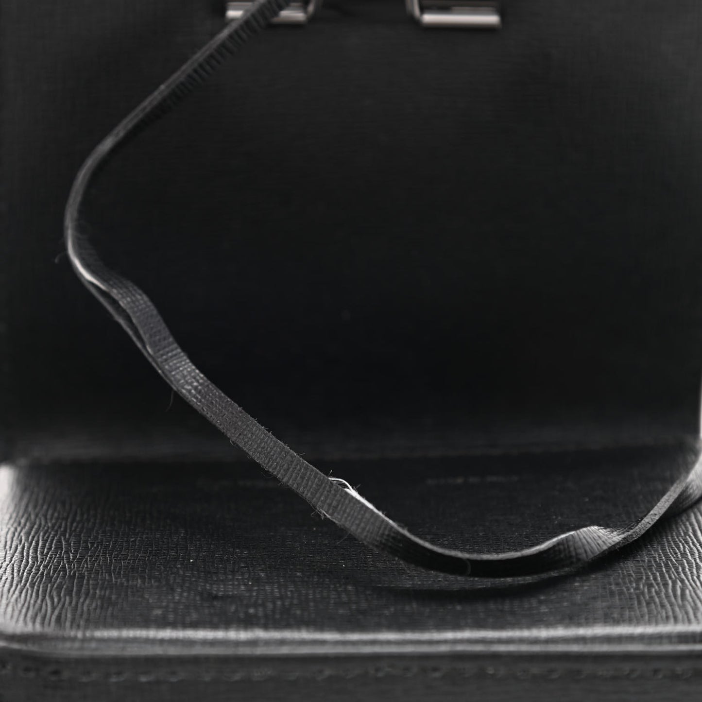 Calfskin Diag Belt Bag Black White