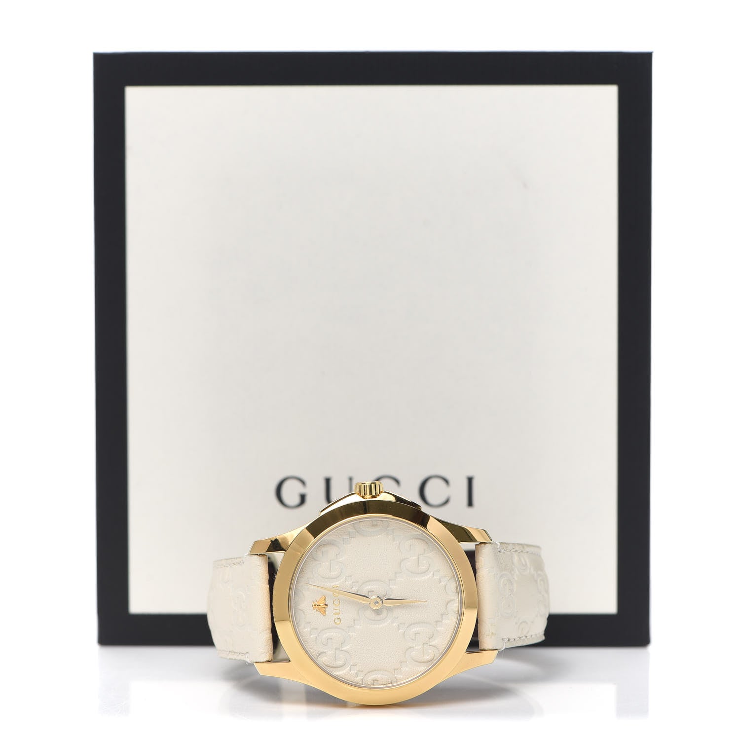 Gucci Stainless Steel Calfskin 38mm G-Timeless Quartz Watch White 5 of 5