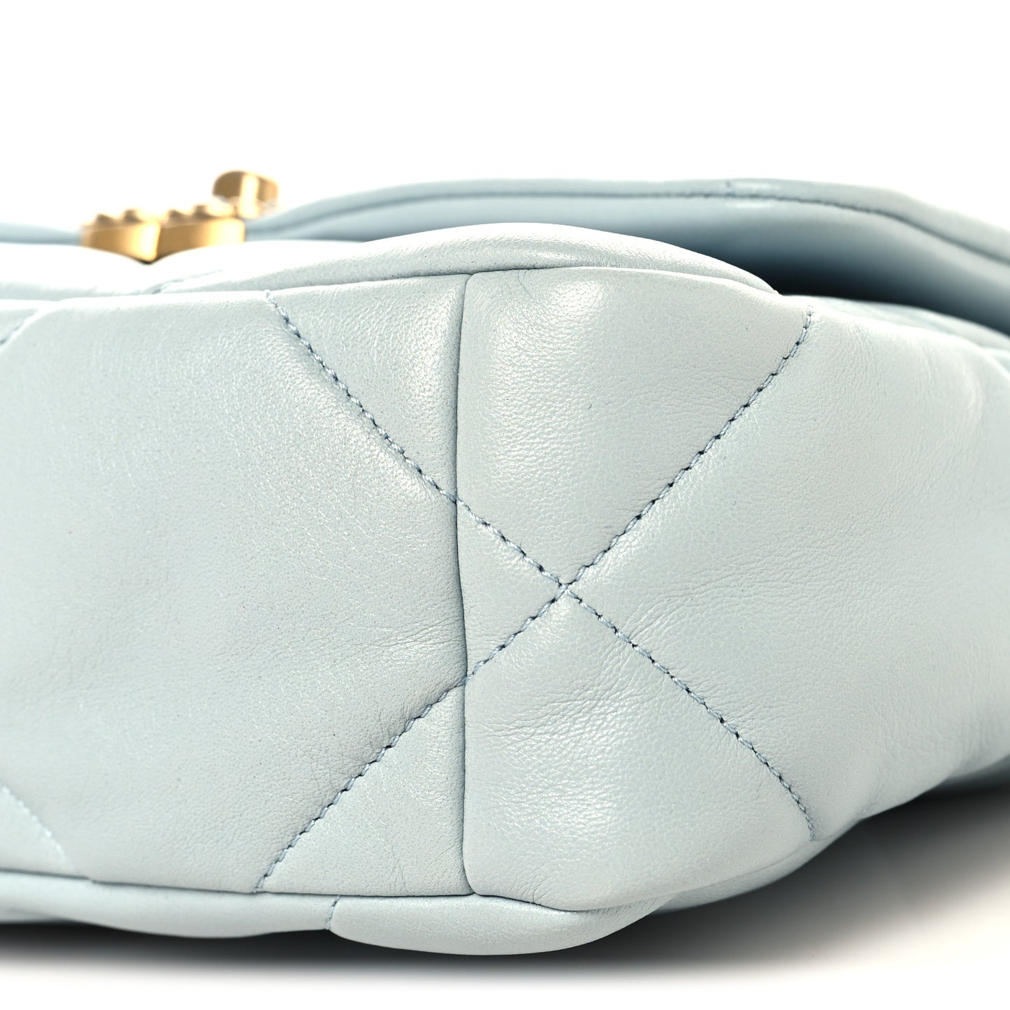 Lambskin Quilted Medium Chanel 19 Flap Light Blue
