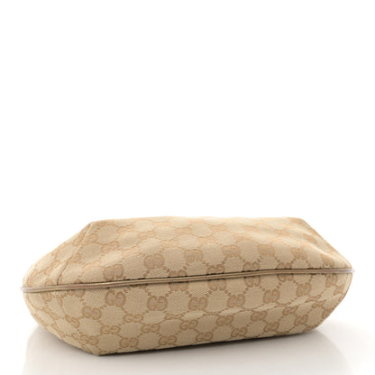 Gucci Monogram Web Medium Half Moon Hobo Gold Pink 4 of 10