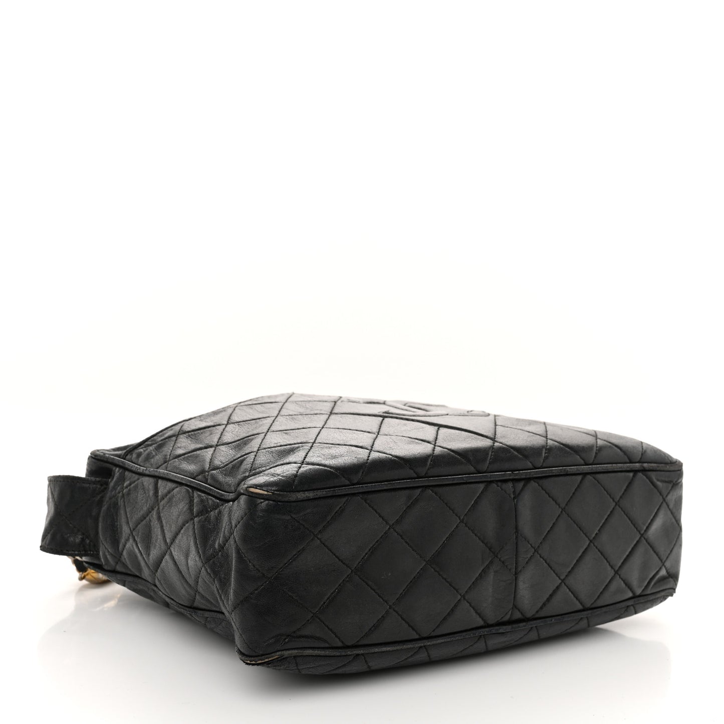 Lambskin Quilted CC Tassel Camera Case Black