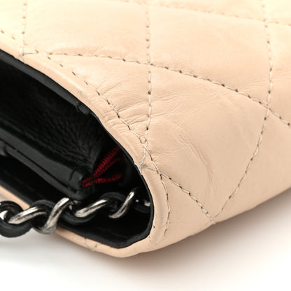 Chanel Aged Calfskin Quilted Gabrielle Wallet On Chain WOC Beige Black 16 of 18