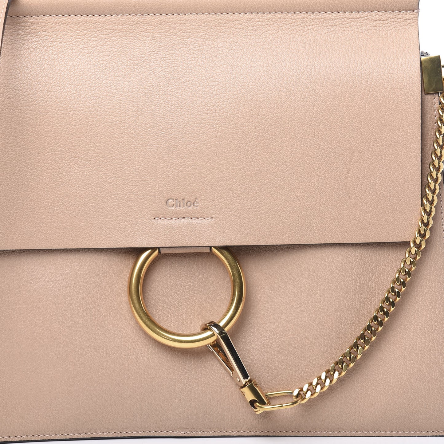 Calfskin Medium Faye Shoulder Bag Biscotti Beige