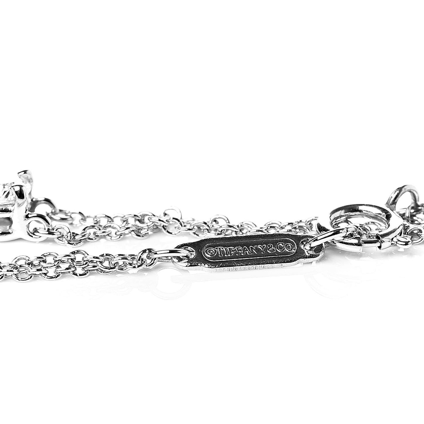 Platinum Diamond .17ct Double Chain Solitaire Bracelet